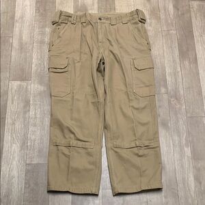 Mens Duluth Trading Co. Canvas Double Knee Cargo Durable Work Wear Utility Pants